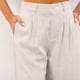 thumbnail image 4 of Pantalones de Algodón para las Mujeres Lino de Color Sólido de Verano de Ajuste Suelto, Bolsillos de Hendidura Lateral de Pierna Recta, 4 of 8