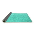 thumbnail image 2 of Ahgly Company Indoor Round Abstract Turquoise Blue Contemporary Area Rugs, 3' Round, 2 of 4