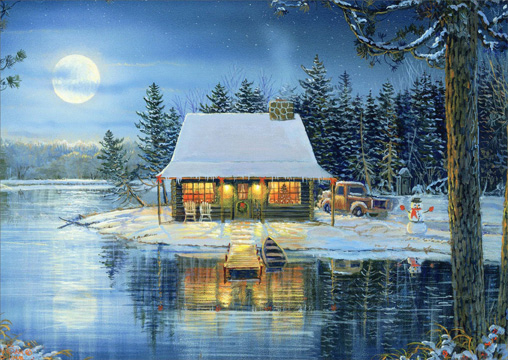 Lpg Greetings Moonlight Reflections Box Of 18 Christmas Cards