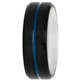 thumbnail image 2 of Brilliance Fine Jewelry Multi-Tone Black and Blue IP Stainless Steel Wedding Ring Band, 2 of 5