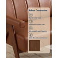 thumbnail image 6 of LAZZO 50" Loveseat Sofa, Leather Upholstered Couch with Wooden Armrests for Small Spaces, Brown, 6 of 9
