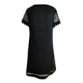thumbnail image 5 of EQWLJWE Robes pour Femmes Robes pour Femmes Mode 2023 Femmes Décontracté Col en V Imprimé Ample Dentelle Couture Manches Courtes Robe Jupe, 5 of 5