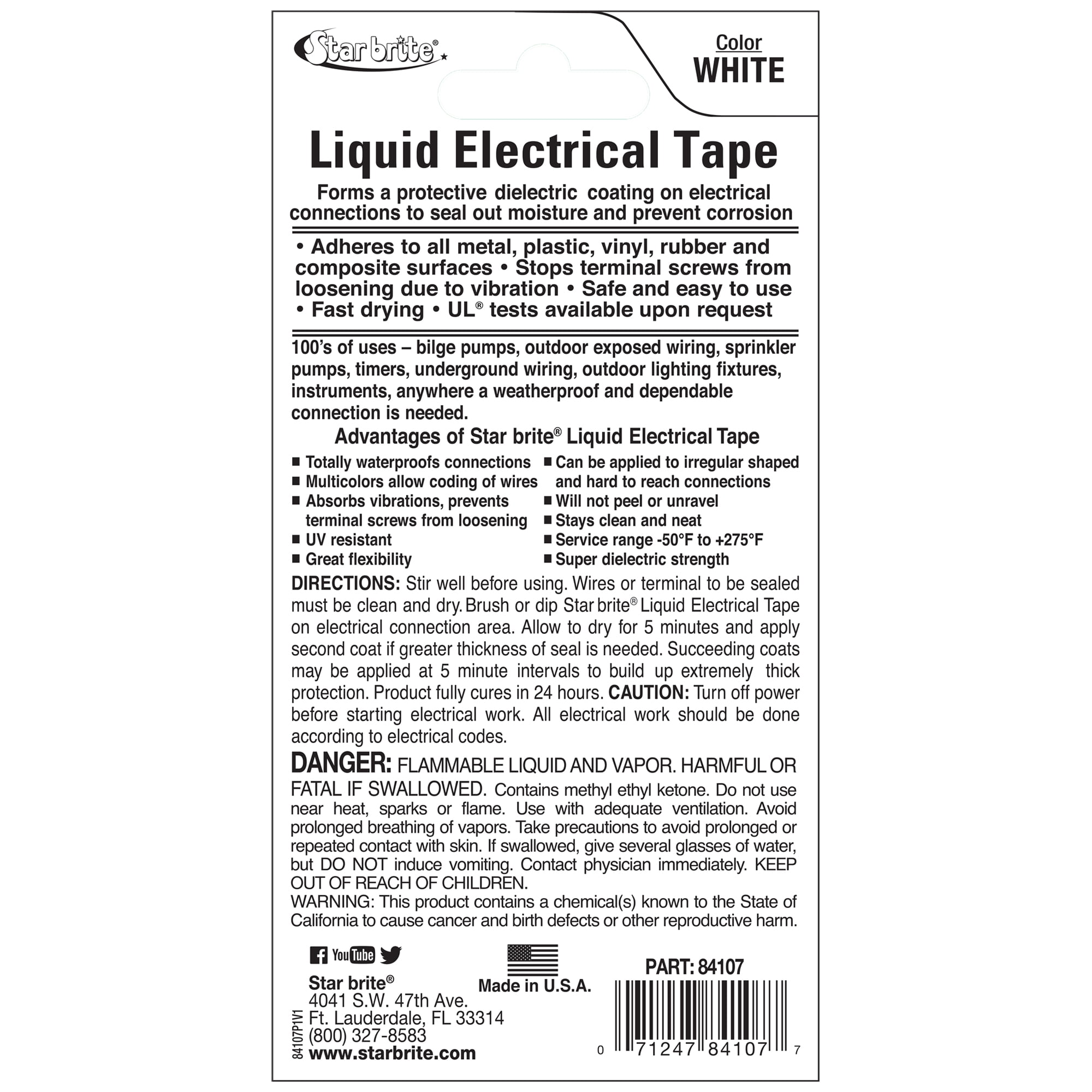 Star Brite - Liquid Electrical Tape White 4 oz