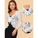 thumbnail image 2 of Cárdigan corto con lazo en la parte delantera para mujer Dobladillo con volantes Top transparente de encaje floral blanco XL, 2 of 6