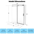 thumbnail image 2 of Shower Door, 44-48" W × 76" H Frameless Sliding Shower Door,Waterproof Glass Shower Door with Stainless Steel Handle and Seal Strip, 5/16" (8mm) Easy-Clean Tempered Glass, 2 of 9