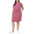 thumbnail image 5 of 32 Degrees Women's Soft Lux Ruched Waist 4-Way Stretch Mini Dress-Pink / XXL, 5 of 5