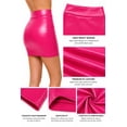 thumbnail image 5 of Women's Fitted PU Leather Bodycon Mini Skirt, Lightweight Stretch High Waist Skirt, 5 of 5