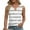 White, variant on Ayolanni V-Neck Shirts for Women Trendy Army Green Striped Tank Tops Plus Size Ladies Blouses on XL