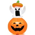 thumbnail image 2 of Costway 4FT Halloween Inflatable Decoration Blow-up Ghost w/Hat & Pumpkin Lantern, 2 of 8