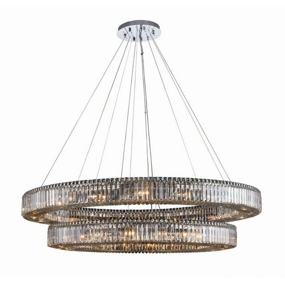 11720-010-FR001-Allegri Lighting-Rondelle - 36 Light 2 Tier Pendant   Rondelle - 36 Light 2 Tier Pendant