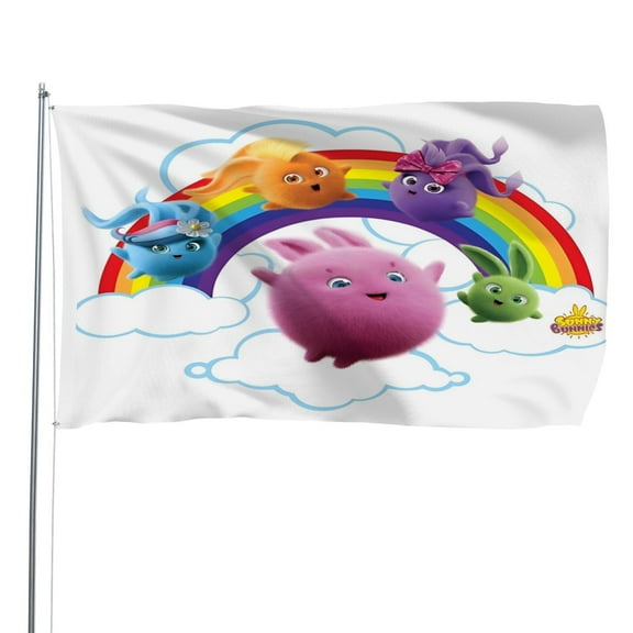 Sunny Bunnies Pattern Flag Decoration