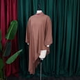 thumbnail image 3 of AURA Plus Size Chiffon Maxi Dress Half High Neck Long Sleeve Loose Fit Irregular Hem Elegant Summer Dress, 3 of 9
