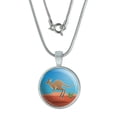 thumbnail image 1 of Kangaroo Hopping in the Australian Outback 0.75" Pendant with Sterling Silver Plated Chain, 1 of 3