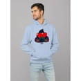thumbnail image 2 of Argyle Love Emoji - Playful Hearts Graphic Men's Hoodie, 2 of 4