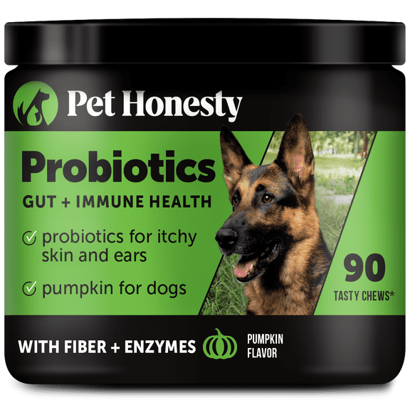 Pet Honesty Probiotics Gut   Immune Health Pumpkin Flavored Soft Chews, Digestive Probiotic Supplement for Dogs, 90 count