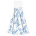 thumbnail image 7 of Yayeee Kitchen Hanging Hand Towels Set of 2 with Loop Bathroom Absorbent Tie Towel, Blue Butterfly, 7 of 7