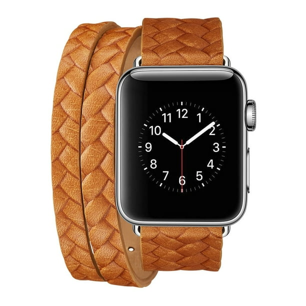 double strap leather apple watch band