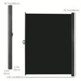 thumbnail image 3 of Outsunny 118" x 79" Retractable Side Awning Folding Privacy Screen Black, 3 of 9
