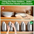 thumbnail image 5 of SUNFIOCN 4PCS Plate Holders Organizer, Metal Dish Storage Dying Display Rack for Cabinet, Counter and Cupboard - Black? 2 Small and 2 Large, 5 of 8