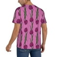 thumbnail image 2 of Hirioo Tulips Flowers for Men's Baseball T-shirt Shirts Short Sleeve Casual Summer Button Stretch T Shirts,Size S-4XL-X-Large, 2 of 7
