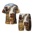 thumbnail image 1 of Fotbe Countryside Flower Cow Pijama Estampada de 2 Piezas para Niños – Ropa de Dormir de Manga Corta Cómoda para Niños y Niñas, Camiseta y Shorts de Algodón-4X-Large, 1 of 6