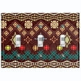 thumbnail image 1 of Metal Light Switch Plate Cover Safari African Tribal Art Pattern Brown SFR057, 1 of 13