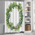 thumbnail image 3 of Green Grapes Fabric Shower Curtain Watercolor Wreath Washable Shower Curtains for Bathroom, Waterproof Bath Curtain with Hooks Home Decor 72x72in, 3 of 8