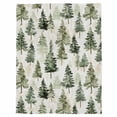 thumbnail image 5 of Christmas Tree Fleece Blankets for Couch, Xmas Green Pine Forest Farmhouse Vintage Throw Blanket Soft Flannel Blankets Throws Cozy Plush Microfiber Bed Blanket All Season 40"x50", 5 of 7