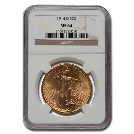 1914-D $20 St Gaudens Gold Double Eagle MS-64 NGC