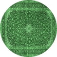 thumbnail image 1 of Ahgly Company Indoor Round Medallion Emerald Green Traditional Area Rugs, 7' Round, 1 of 4