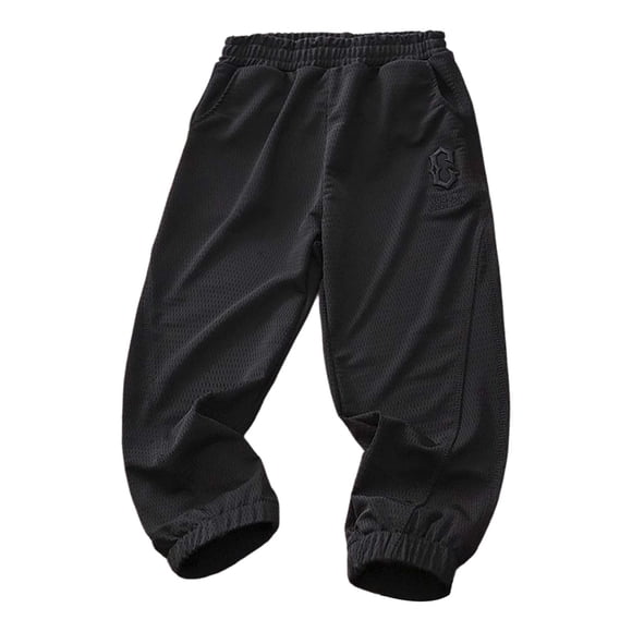 Boys Mesh Pants For Kids Lightweight Breathable Summer Casual Outdoor Sports Elastic Waist Comfortable Playwear Youth Medium Baseball Pants Loose Ripped Sweatpants Mesh 18 24M Boys Clothes Black 6-7Y