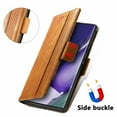 thumbnail image 6 of For Samsung Galaxy S21 Ultra 5G Leather Phone Case Wallet Folio Flip Cover Casual Business, [RFID Blocking] Multi Hidden Anti-theft Card Holder Cash Slot, Side Magnetic Buckle, Stand Support,Khaki, 6 of 10