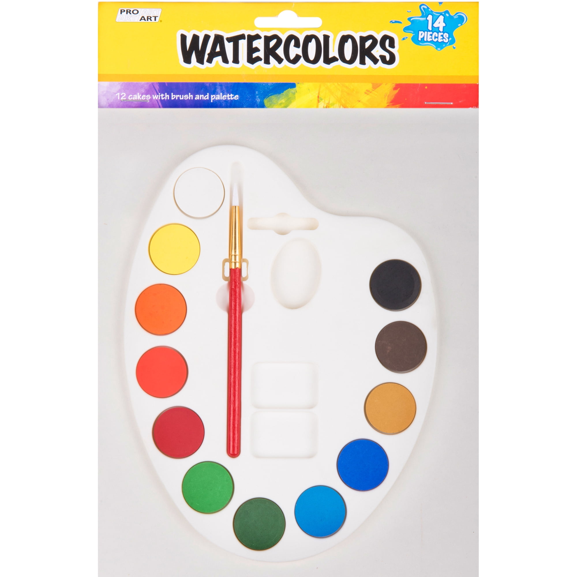 Pro Art Watercolor Cake Set W/Brush & Palette-Assorted Colors | Walmart Canada