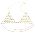 thumbnail image 1 of Cadena de cristal de cristal del pecho de la joyería del cuerpo de la parte del bikini de las mujeres ajustables, oro Zulema cadena sujetador cuerpo, 1 of 6