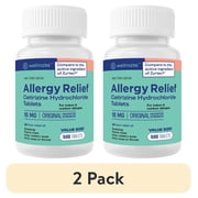 (2 pack) WELMATE Allergy Relief Cetirizine HCl 10 mg Tablets for Allergy, 500 Count