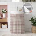 thumbnail image 4 of Buffalo Plaid Small Cabinet Curtains 11"W x 13"L, Dusty Rose Pink Farmhouse Gingham Striped Sink Skirt Dust-Proof Short Curtain for Bathroom Vanity Storage Cubby Desk, Self Adhesive Privacy Drapes, 4 of 9