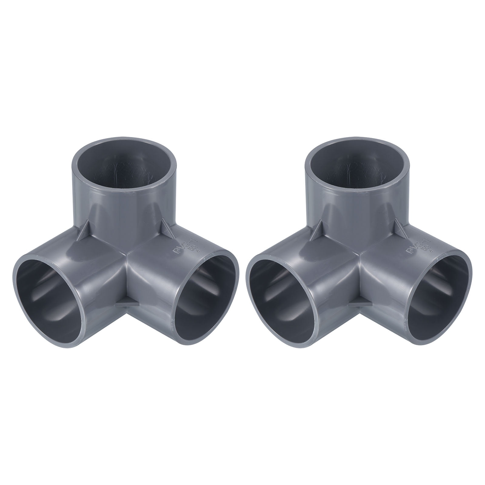 Lot De 2 Raccords PVC Coudés à 3 Voies 50 Mm - Angle Droit, Sans Colle - Pour Système D'arrosage Ou Aquarium