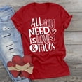 thumbnail image 2 of RKSTN Hauts pour Femmes Saint-Valentin Cœur d'Amour Lettres Imprimées Mode Blouse Confortable Hauts Tempérament Couleur Unie Col Rond Manches Courtes Hauts, 2 of 5
