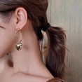 thumbnail image 4 of Manunclaims 1 Pair Hoop Earrings Round Heart Pendant Plated Jewelry Exaggerated Fashion Appearance Dangle Earrings for Women Gift, 4 of 8