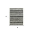 thumbnail image 5 of HomeRoots 514444 8 x 10 ft. Gray Ivory & Black Abstract Hand Woven Rectangle Area Rug, 5 of 10
