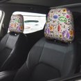 thumbnail image 2 of Kdxio Dog Doing Yoga Pattern Print 2 Piece Car Head Rest Covers Set Auto Front/Rear Seats Headrest Cover Universal Fit Most Cars,Sedan, SUV, 2 of 9
