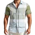 thumbnail image 2 of COSFO Short Sleeve Mens Casual Button Down Shirts Plaid Summer Shirts Regular Fit Beach Collared Vacation Tops, 2 of 5
