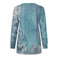 thumbnail image 4 of 2023 Chandail en Molleton de Mode pour Femmes 50 % de Rabais Liquidation Hauts pour Femmes Automne Manches Longues Chandail Ample Chemise Habillée Décontractée Dames Chandails en Molleton à Rayures Col Rond, 4 of 5