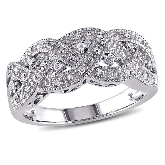 1/8 Carat T.W. Diamond Yellow Rhodium-Plated Sterling Silver Infinity Ring