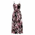 thumbnail image 7 of Levmjia Womens Strapless Floral Print Maxi Dress Sleeveless High Low Ruffle Hem Flowy A Line Casual Summer Dress Lightweight Breathable Elegant Dress Beach Vacation Party, 7 of 7