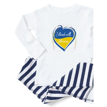

CafePress - I Stand With Ukraine Pajamas - Toddler Long Sleeve Pajama set