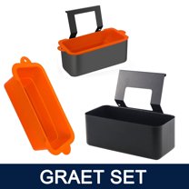 1Pcs Griddle Accessories Grease Catcher, Silicone Cup Liners for Blackstone 36" 28" 22" 17" Griddle, with 1PCs Silicone Grease Cup Liners,Grease Trap for Black Stone Griddle (Orange, Long Hook)