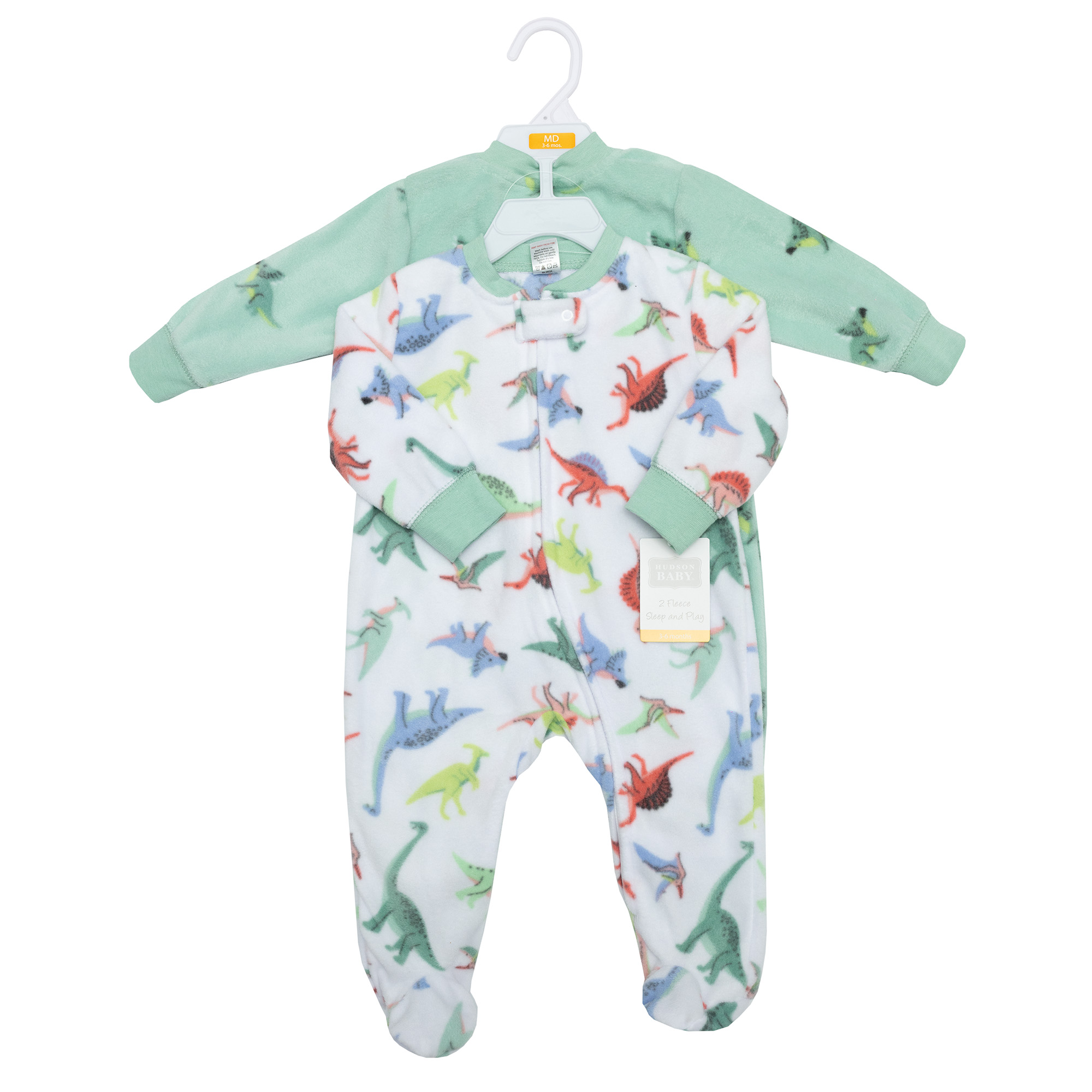 Hudson Baby Infant Boys Fleece Sleep and Play, Cheerful Dino Friends, Preemie