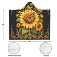 thumbnail image 3 of Vintage Floral Sunflower Wearable Blanket Hoodies for Women Men Adults Floral Lovers Soft Cozy Butterfly Sunflowers Hooded Blankets for Home Bedding Decor Birthday Gifts 50X60 Inch, 3 of 5
