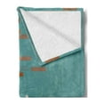 thumbnail image 2 of ABC Soft Flannel Fleece Throw Blanket, Little Girl Draws on the Wall Unique Puppy and Meow Kitty Joyful Illustration, Cozy Plush for Indoor and Outdoor Use, 60" x 80", Teal Cinnamon, by Ambesonne, 2 of 5